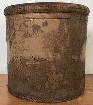 Vtg Antique Primitive Glazed Distressed Stoneware Crock Virginia Farmhou... - $199.99