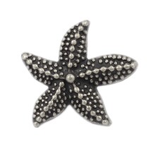 12 Pieces Starfish Antique Silver Metal Shank Buttons 19Mm (Antique Silver) - $25.99