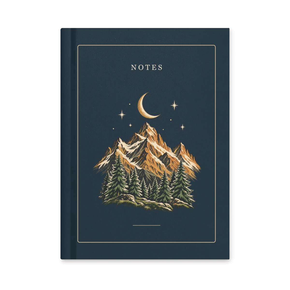 Mountain Moon Hardcover Journal - 150 Lined Pages - Nature Lover Notebook