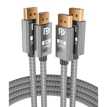 8K 60Hz Displayport Cable 15Ft (2-Pack),Dp 1.4 Male Ultra High Speed Cord For La - £25.47 GBP