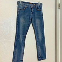 Crest Jeans Juniors Sz 9 15642 Blue White Thick Stitching  - $10.89