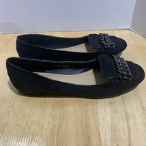Cato Women Shoes Black  9M Suede Slip-On Embellished Loafers - $16.27