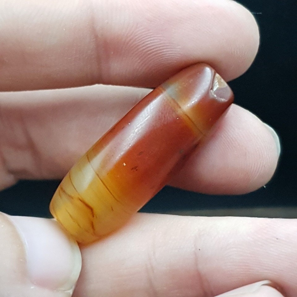 Ancienne perle d&#39;agate rouge yéménite moyen-orientale d&#39;Afrique AFRD-2 - $36.74