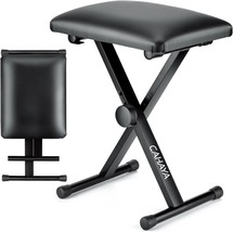 Keyboard Bench X-Style Height Adjustable 16.3-19.6in Padded Cushion Pian... - $28.50