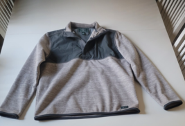 G.H. Bass &amp; Co For Hard Service Fleece Lined Men’s M Green/Tan Pullover Sweater - $14.80