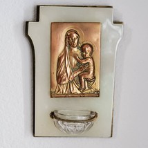 C1880 French Bronze relief on onyx Holy Water Font Madonna and a baby a ... - £136.89 GBP