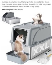 Stainless Steel Litter Box, XXL Large Metal Covered Litter Boxes, Dual E... - $1,279.00 MXN