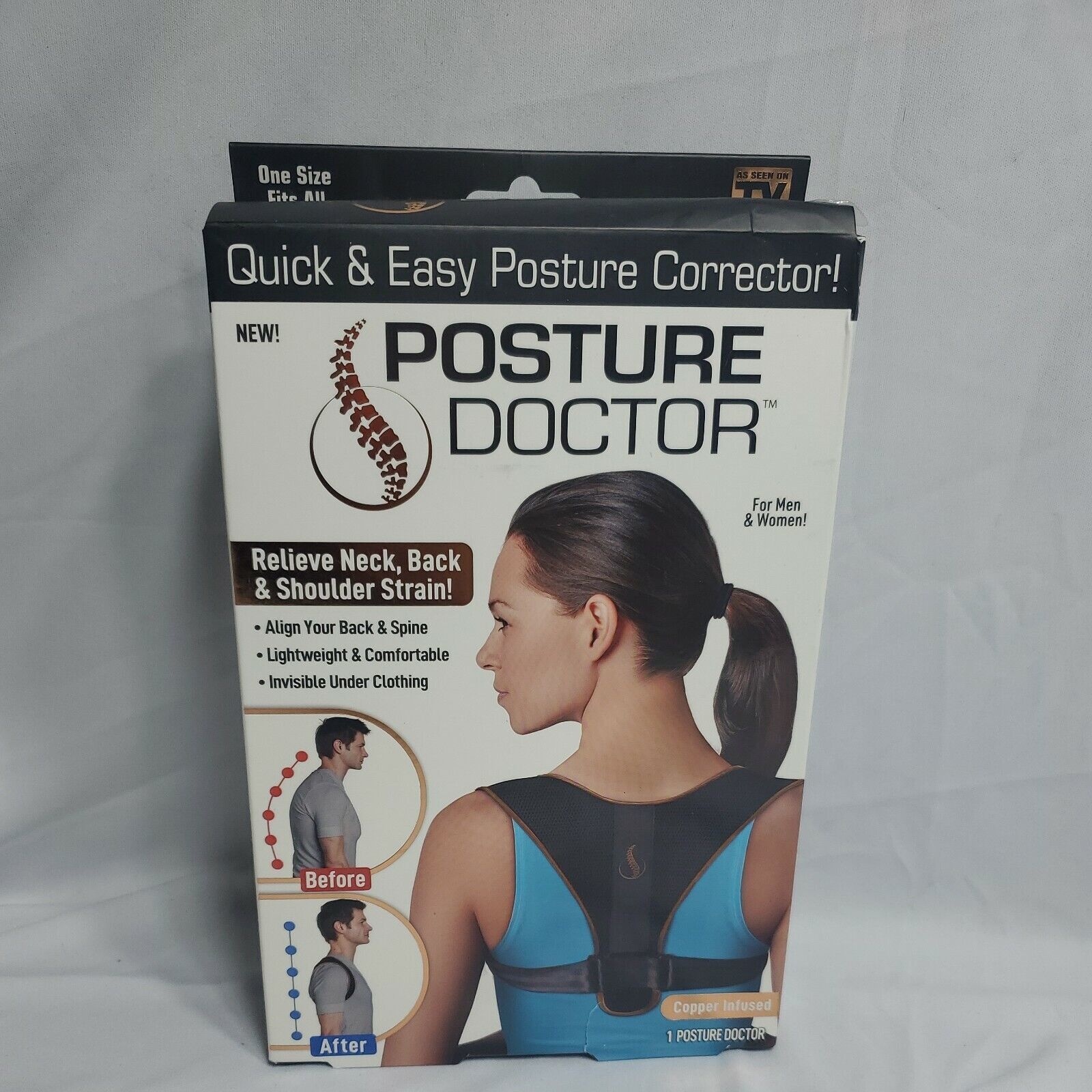 Posture  Doctor quick and easy Posture Corrector  one size fits Copper Infused - $12.47