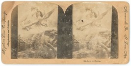 c1890&#39;s Keystone Real Photo Stereoview Card 924 Love and Psyche Statues - £7.46 GBP