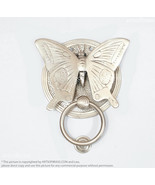 Solid Brass Butterfly Front Door Knocker - 6.37&quot; with Silver Doff Finishing - $54.44 CAD