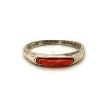 Vintage Sterling Signed Carolyn Pollack Carlisle Petite Coral Band Ring size 8 - £30.36 GBP