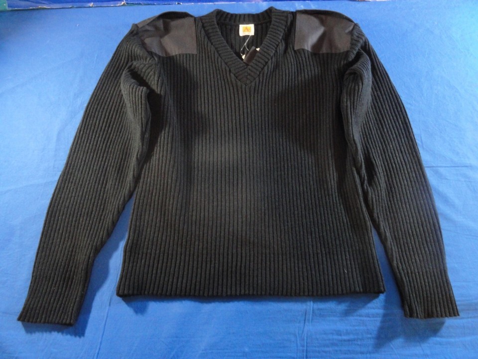 A+ USAF AIR FORCE V NECK UNIFORM PULLOVER DARK BLUE KNIT WOOLY PULLY SWE... - $35.63