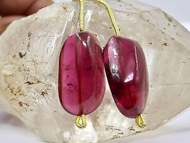 Natural Pink Tourmaline Rubellite Beads Drilled Pair 45.95 Ct Gemstone Earring - £1,575.05 GBP