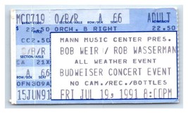 Bob Weir Concierto Ticket Stub Julio 19 1991 Philadelphia Pennsylvania - £42.92 GBP