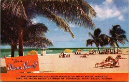 This Is Miami Beach! White Sands Sunbathers Palm Trees Vtg Postcard Nostalgia A2 - £17.01 GBP