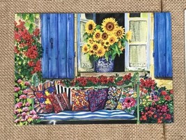 Sunrise Inc Eleanor Lane Sunflowers And Pillows Greeting Card Fall Autumn Rustic - $6.93