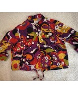 Ruby Rd Women’s Abstract Floral Button Up Jacket Roll Tab Sleeve Size 10 - $16.84 CAD