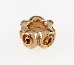 Pandora 14k Yellow Gold Big Roses Spacer Charm Retired! 750120 - £189.92 GBP