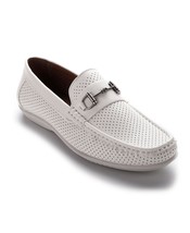 Aston Marc Mens Perforated Classic Driving Shoes,White,8M - $59.99