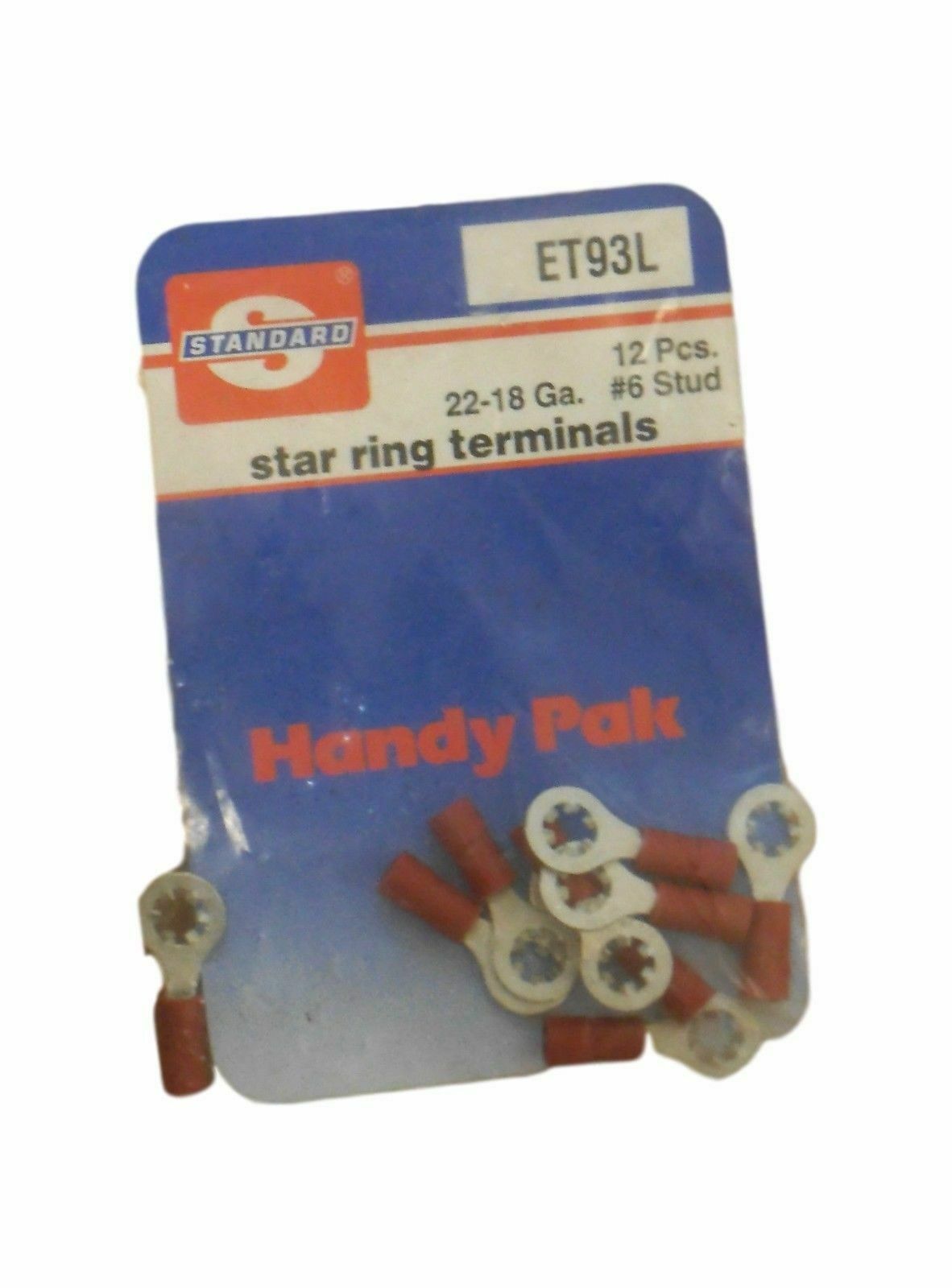 Standard Brand ET93L Twelve (12) Star Ring Terminals 22-18 Ga. #6 Stud New! - $14.00