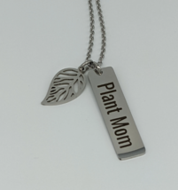 Stainless steel plant mom necklace, plant mom, plant mom jewelry, plant necklace - £16.06 GBP
