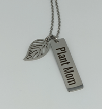 Stainless steel plant mom necklace, plant mom, plant mom jewelry, plant necklace - $20.00