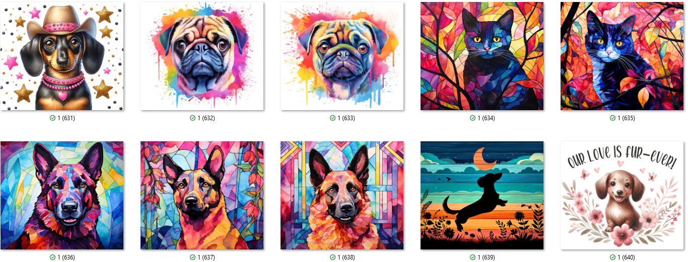 Cat & Dog Sublimation Ready To Press Transfer Prints Bundle Of 10 Transfer Desig Item image 9
