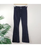 MiH Jeans | Soft Black Velour The Skinny Marrakesh Kick Flare Jeans, siz... - £77.04 GBP