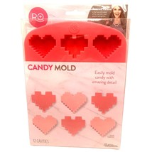 Wilton Pixelated Hearts Candy Mold Silicone 12 Heart Molds by Rosanna Pa... - $8.99