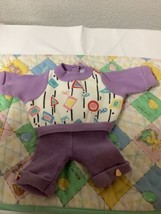 RARE Vintage Cabbage Patch Kid Purple Knit Outfit For CPK Girl Doll OK Factory - £79.49 GBP