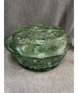 Vintage Libbey &quot;Orchard Fruit&quot; Embossed Glass Covered Casserole Dish EUC - £25.75 GBP