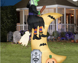 Gemmy Halloween 7.5 ft Witch Over the Moon Airblown Inflatable NIB - £101.60 GBP