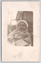 RPPC Adorable Baby In Stroller Real Photo c1910 Postcard M23 - £3.09 GBP
