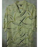 Collectors Tommy Bahama Yellow With Gold Leaves 100% Silk Hawaiian Camp ... - £14.76 GBP