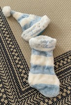 Baby’s First Christmas Stocking And Hat Blue And Hat - $12.86