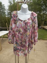 Nwt Zac&amp;Rachel Woman Pink Floral Print Top 3X - £15.80 GBP