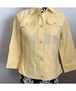 Isaac Mizrahi Live! Women&#39;s Yellow Linen Jacket Size 2 3/4 Sleeve Casual - €21,39 EUR