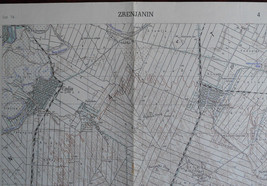 1956 Original Military Topographic Map Zrenjanin Banat Serbia Yugoslavia - $51.14