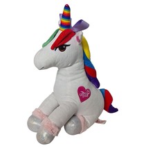 Jojo Siwa White Unicorn Rainbow Plush Stuffed Animal Nickelodeon 2018 19&quot; - £29.35 GBP