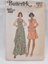 1970&#39;s Butterick Pattern 4007 Fitted Flared Long Dress Sweetheart Neckli... - £9.37 GBP