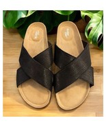 NEW Western Chief Women&#39;s Sandals Slides Slip Ons Flats Sz 9 Black - $22.43