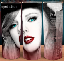 Taylor Reputation Blue Eyes Red Lips Swifty Mug Tumbler 20oz with lid an... - $19.95