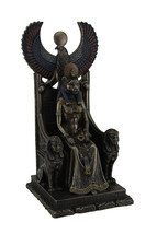 Ancient Egyptian Goddess of Healing Sekhmet Sitting on Throne Statue - $89.10