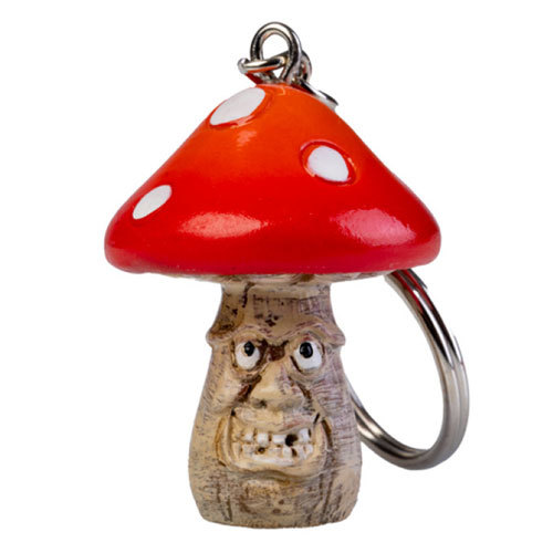 Smiling Magic Mushroom Keychain - Red - $16.38