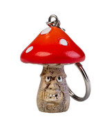 Smiling Magic Mushroom Keychain - Red - £12.88 GBP