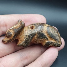 Antique Stone Rusted reen Jade mystic Animal carving stone Pendent Amule... - $48.50