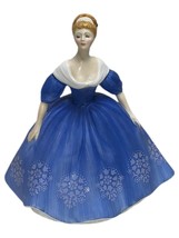 VTG ROYAL DOULTON Nina HN 2347 Retired Figurine Blue White Dress W/ Flowers - £42.45 GBP