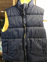 Unbranded Men’s L Blue Yellow Reversible Full Zip Quilted Puffer Vest W/... - £23.21 GBP