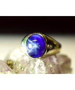 *14k White Gold Blue Star Sapphire (5mm) w/ Diamond Accent Ring Size 7.75 - $6,923.59 CAD
