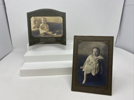 Lot of 2 1920s Child Black and White Photo in Studio Frames Photographs Children - £12.65 GBP